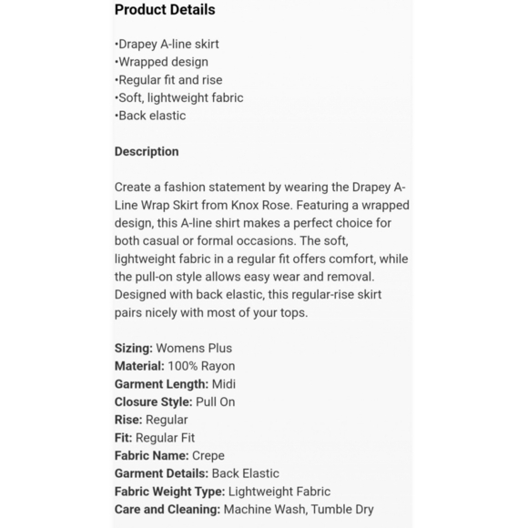 NEW Knox Rose Drapey A-Line Wrap Skirt - Picture 8 of 8